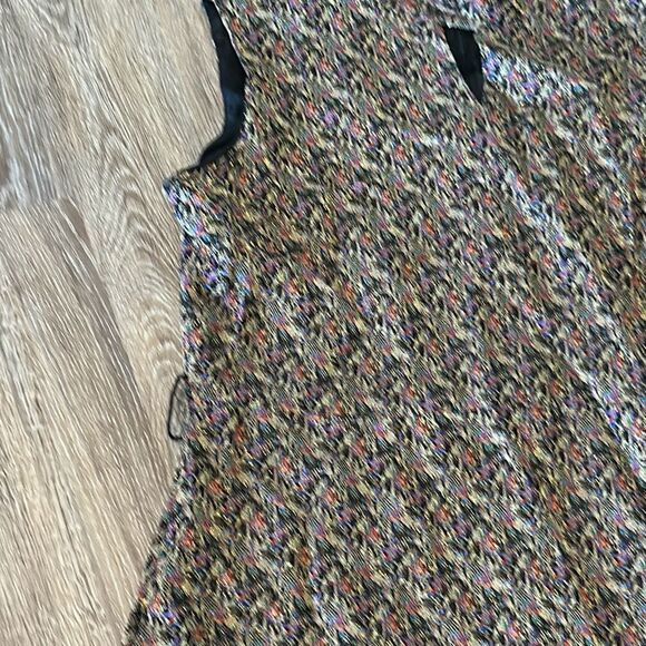 Vintage metallic maxi dress retro 70s Hippie L XL 14 - Picture 4 of 9